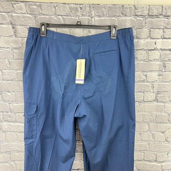 Alfred Dunner Women's Plus Size 18 Blue Cargo Pants Portioned Short NWT - Picture 4 of 7